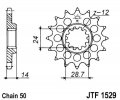 Prednji lančanik JT JTF 1529-17RB 17T, 530 rubber cushioned